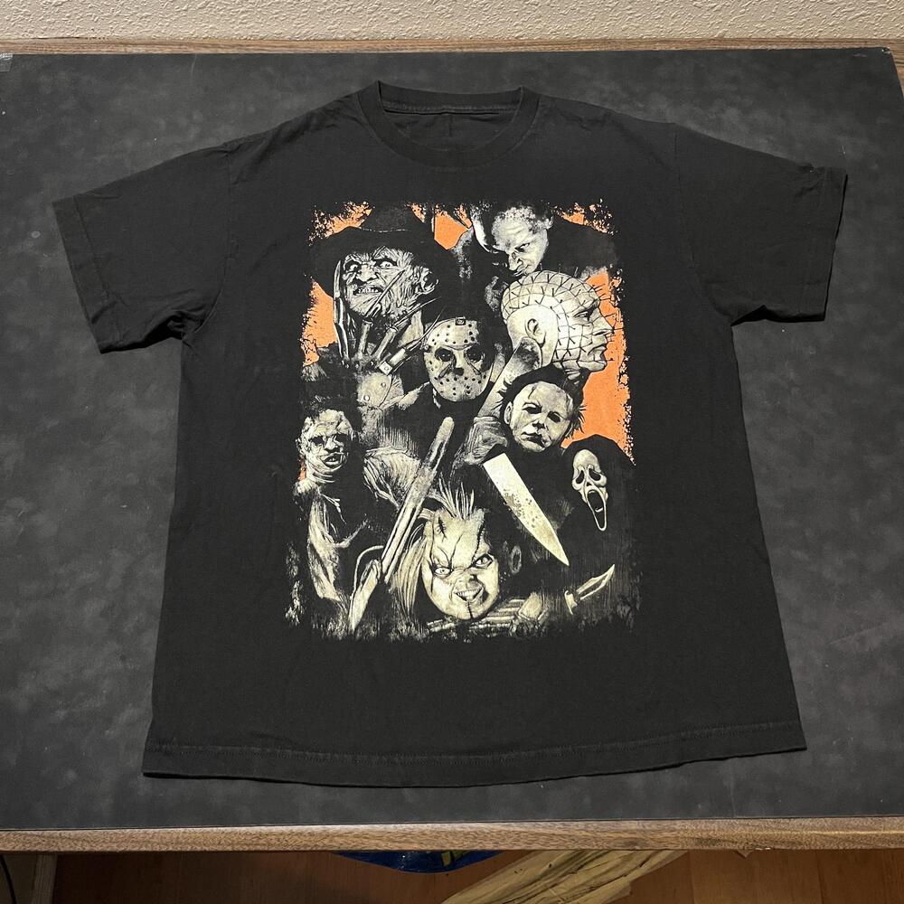 Halloween Movie Shirt Scream Horror Leather Face Chainsaw Vintage Freddy Jason